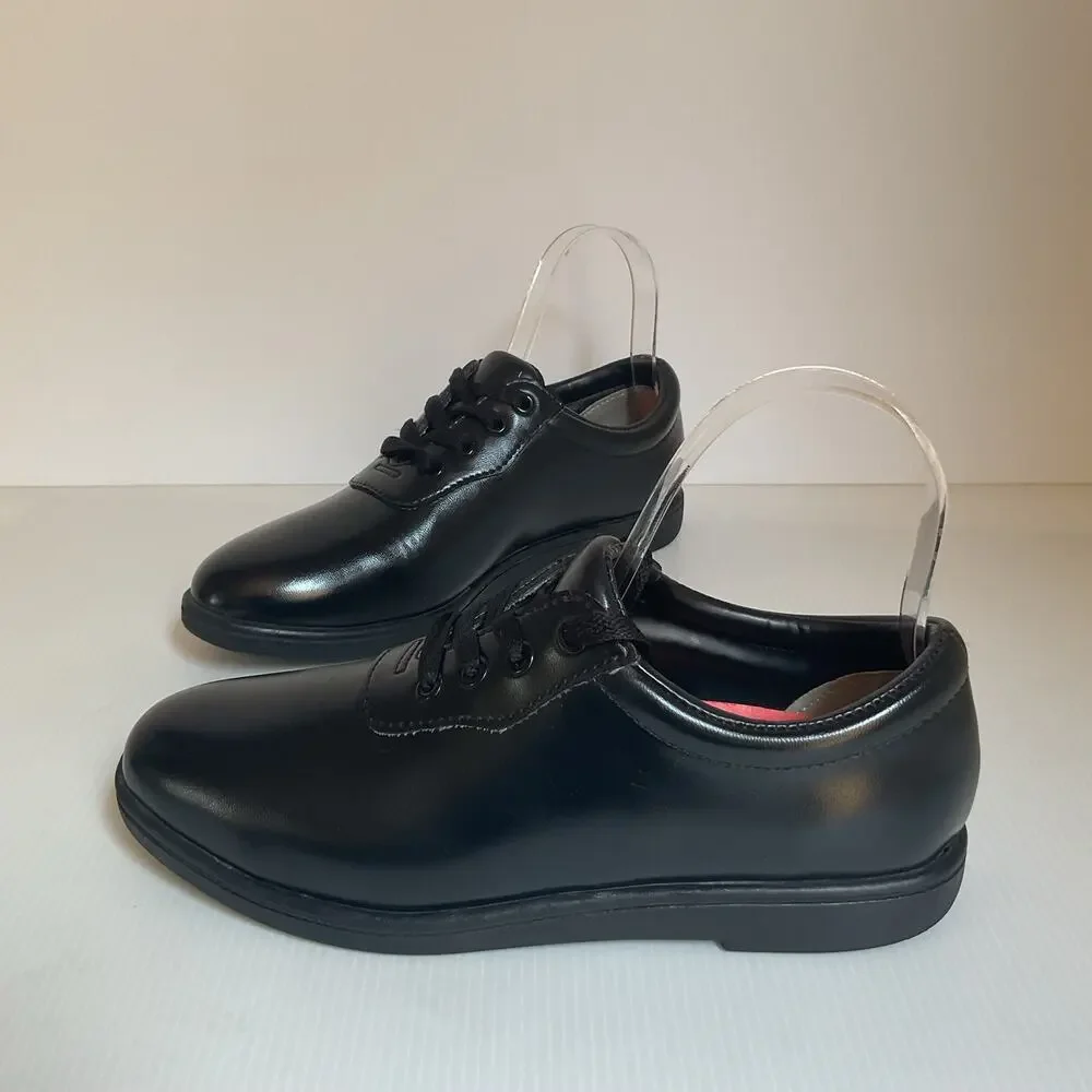 Dinkles Kids Black Dress Shoes Oxford Uniform School Shoes Size 3.5 Youth